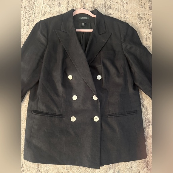 Ralph Lauren old money linen luxury double breasted preppy blazer academia 14W - Picture 11 of 11
